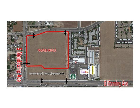 SHOVEL READY RETAIL LAND: ALL (13) OR PARTIAL PADS W/ UTILITIES: NEC S. Mendocino & E Manning Ave, Parlier, CA 93648